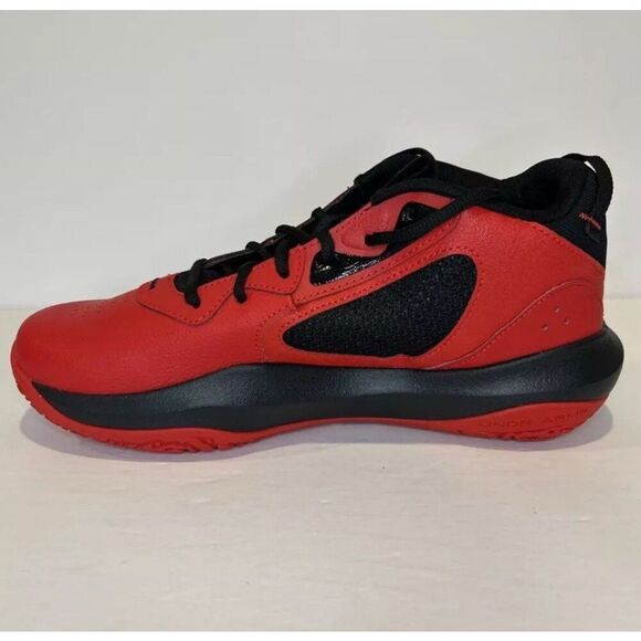 Under Armour UA Lockdown 6 Red Black Basketball Size 13 Mens New 3025616-600 - Picture 2 of 7